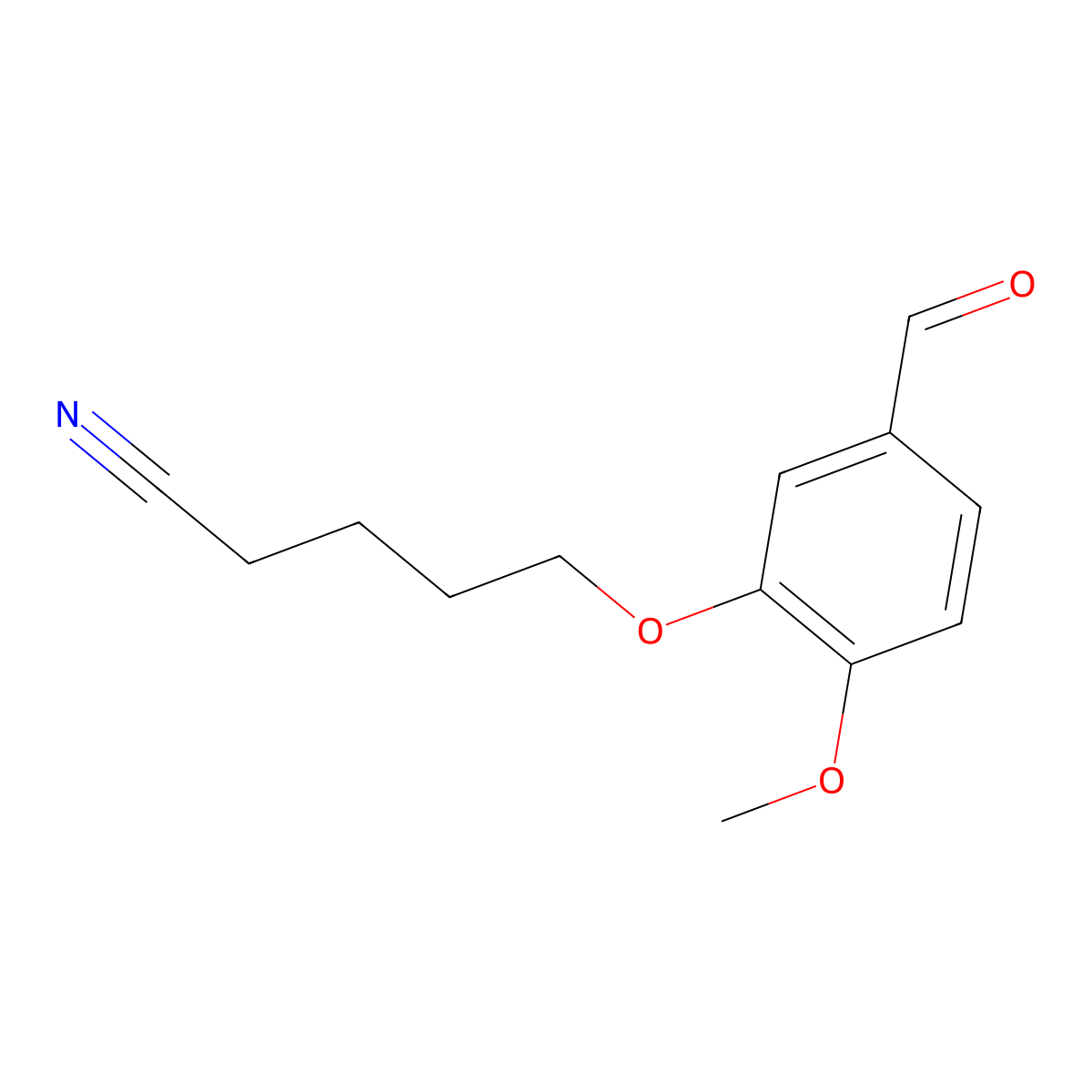 5-(3-Formyl-6-methoxyphenoxy)pentanenitrile molecular structure, CAS 1304399-93-6