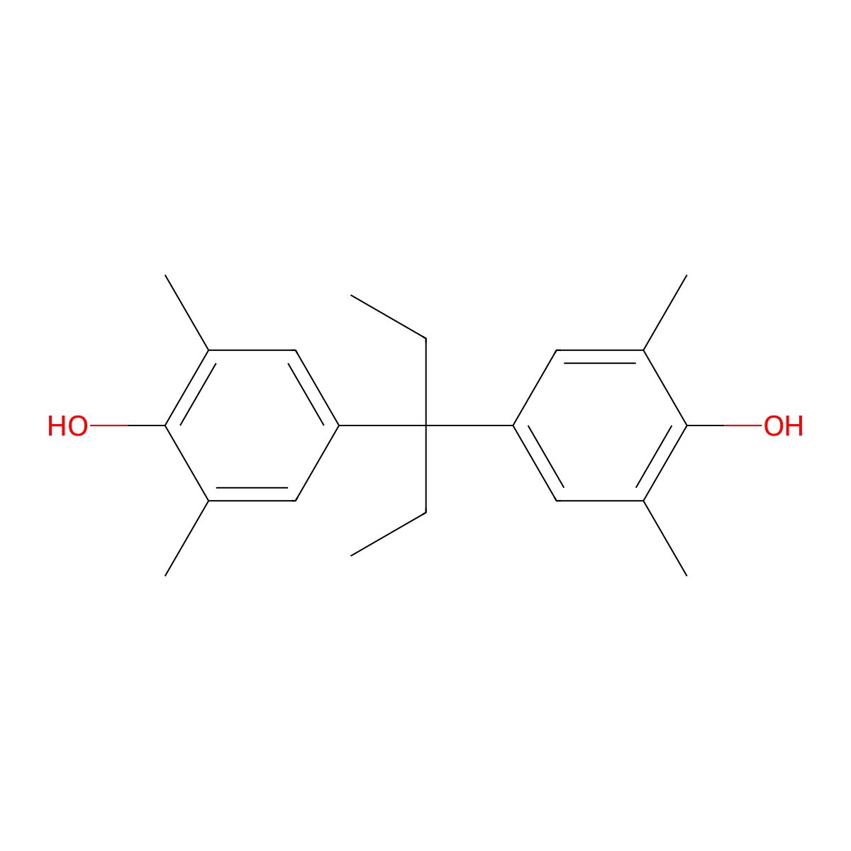 4-[1-Ethyl-1-(4-hydroxy-3,5-dimethylphenyl)propyl]-2,6-dimethylphenol molecular structure, CAS 13044-18-3