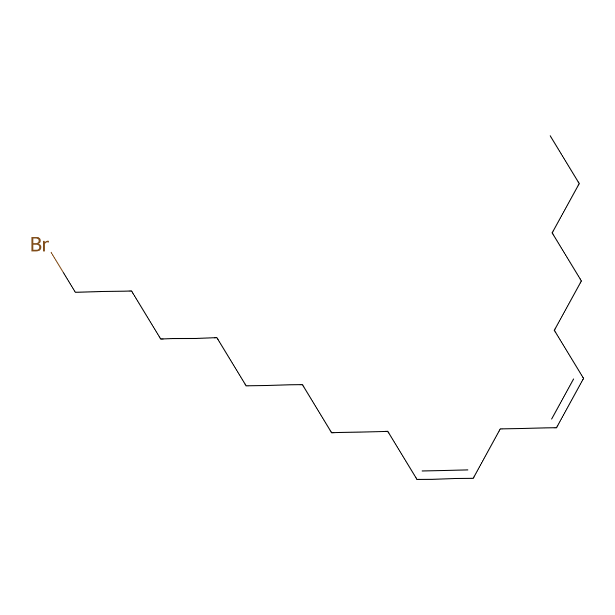 (6Z,9Z)-18-bromooctadeca-6,9-diene molecular structure, CAS 13044-37-6