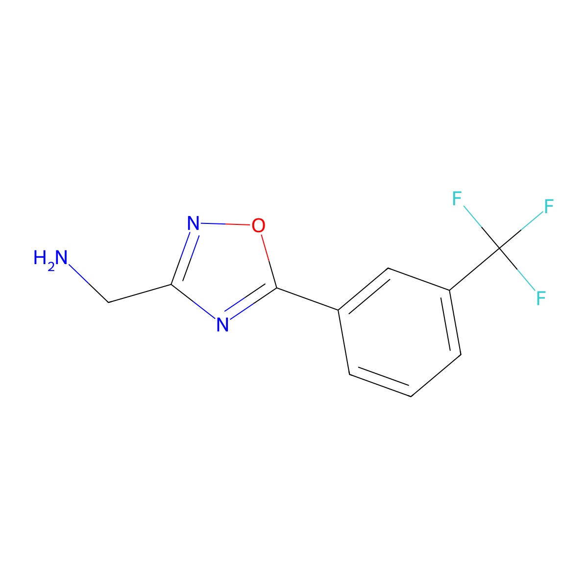 {5-[3-(Trifluoromethyl)phenyl]-1,2,4-oxadiazol-3-yl}methanamine molecular structure, CAS 1304414-45-6