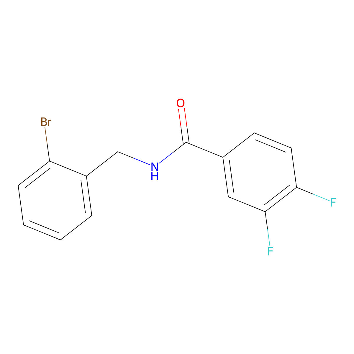 N-[(2-bromophenyl)methyl]-3,4-difluorobenzamide molecular structure, CAS 1304415-77-7