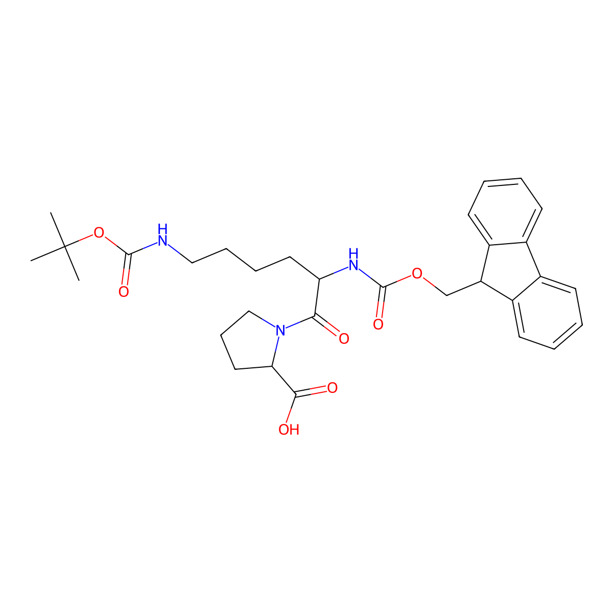 Fmoc-Lys(Boc)-Pro-OH molecular structure, CAS 130445-10-2