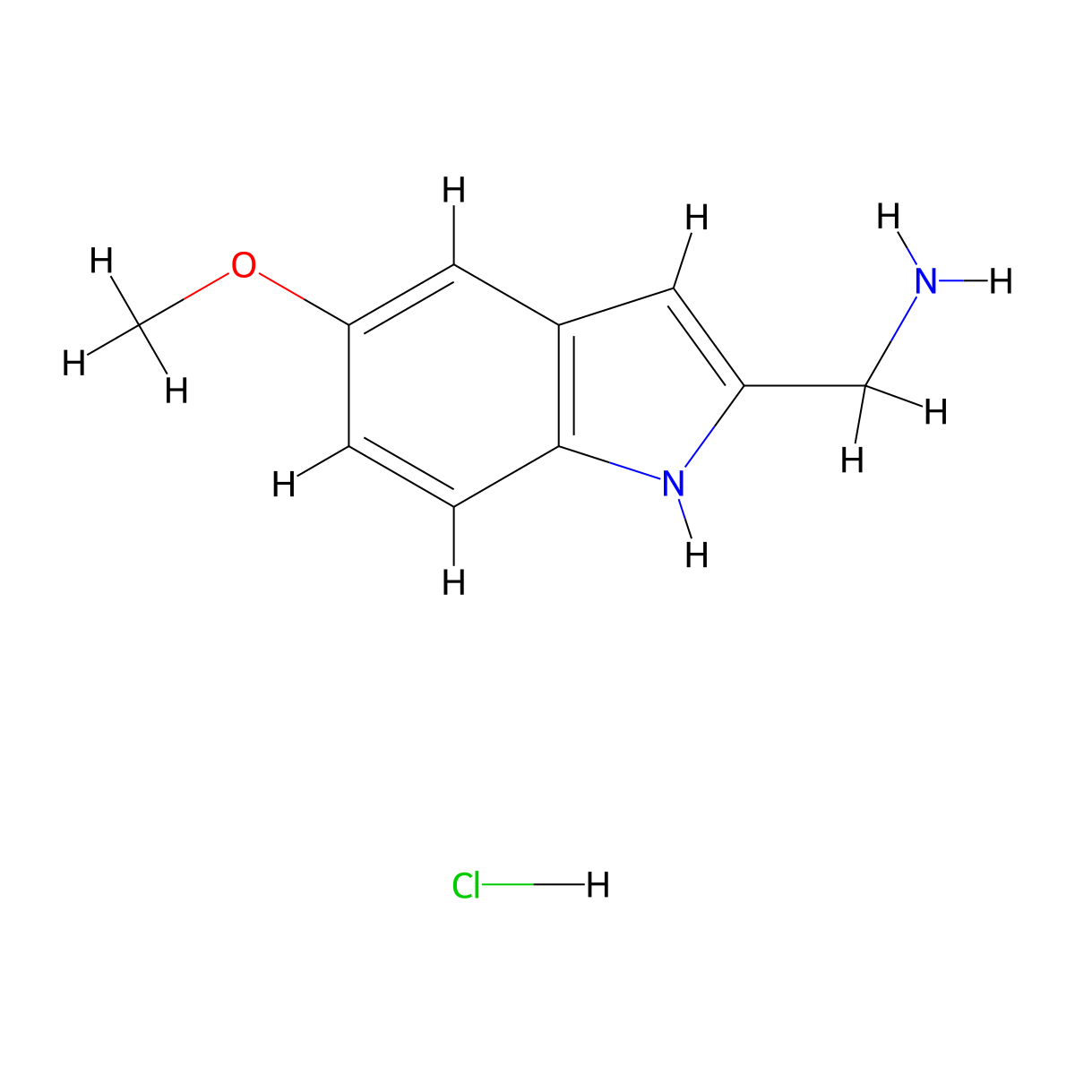 (5-Methoxy-1H-indol-2-yl)methanamine hydrochloride molecular structure, CAS 130445-27-1