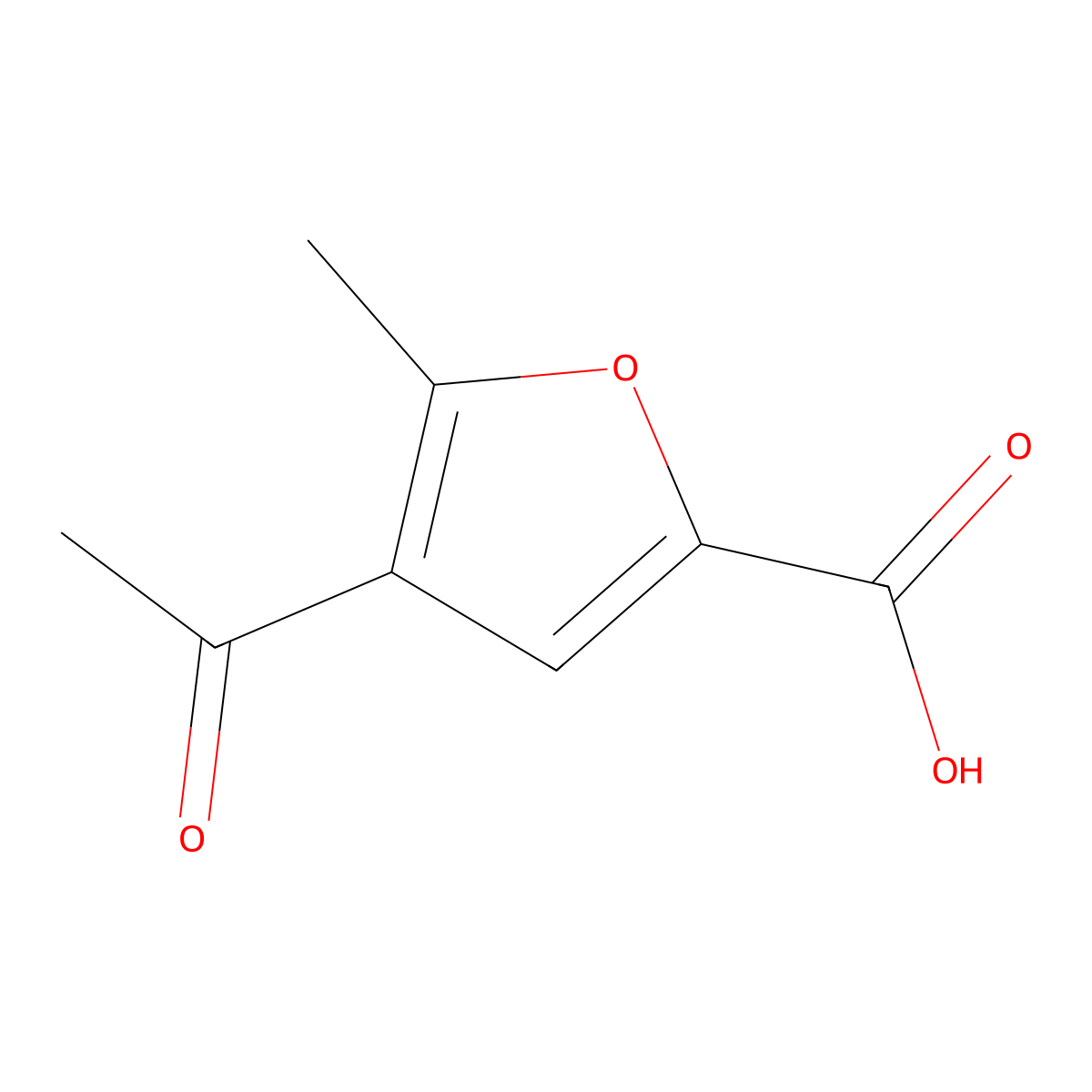 4-Acetyl-5-methylfuran-2-carboxylic acid molecular structure, CAS 130446-63-8