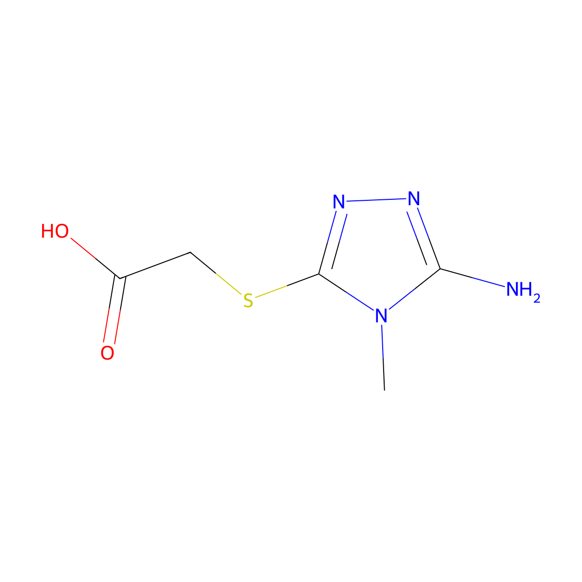 2-[(5-amino-4-methyl-4H-1,2,4-triazol-3-yl)sulfanyl]acetic acid molecular structure, CAS 1304471-02-0