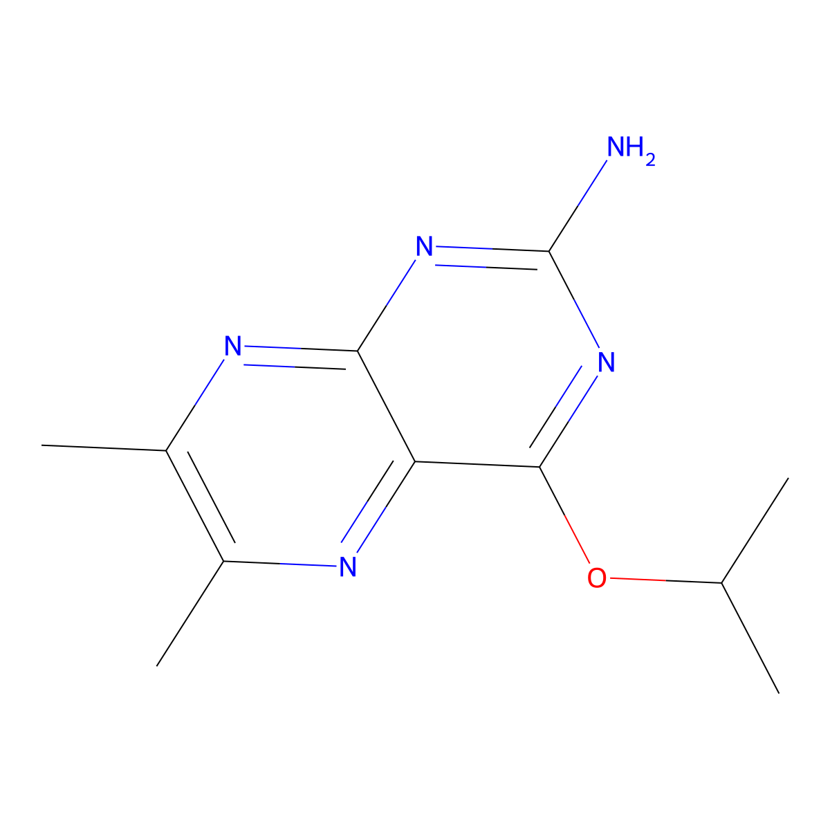 6,7-Dimethyl-4-propan-2-yloxypteridin-2-amine molecular structure, CAS 13045-87-9