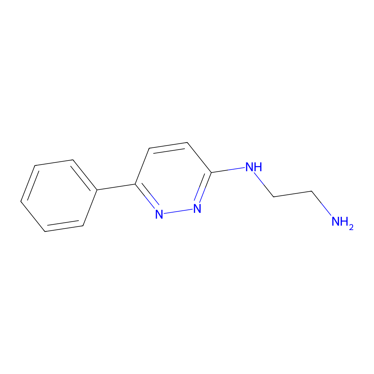 N-(2-aminoethyl)-6-phenylpyridazin-3-amine molecular structure, CAS 130452-42-5