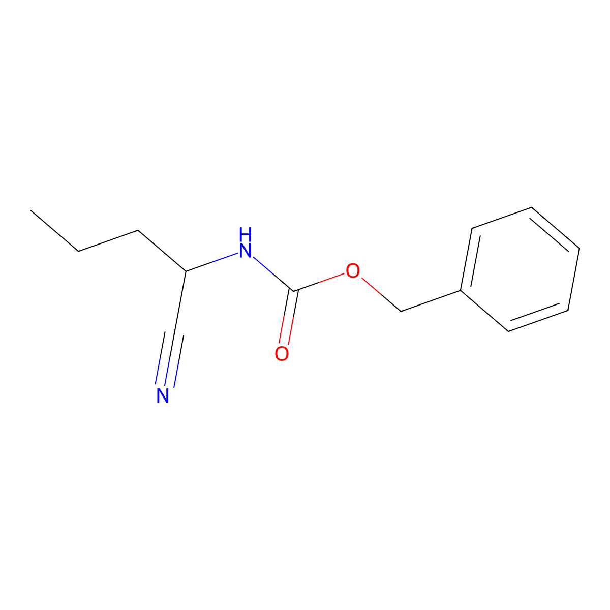 Benzyl N-(1-cyanobutyl)carbamate molecular structure, CAS 130457-34-0