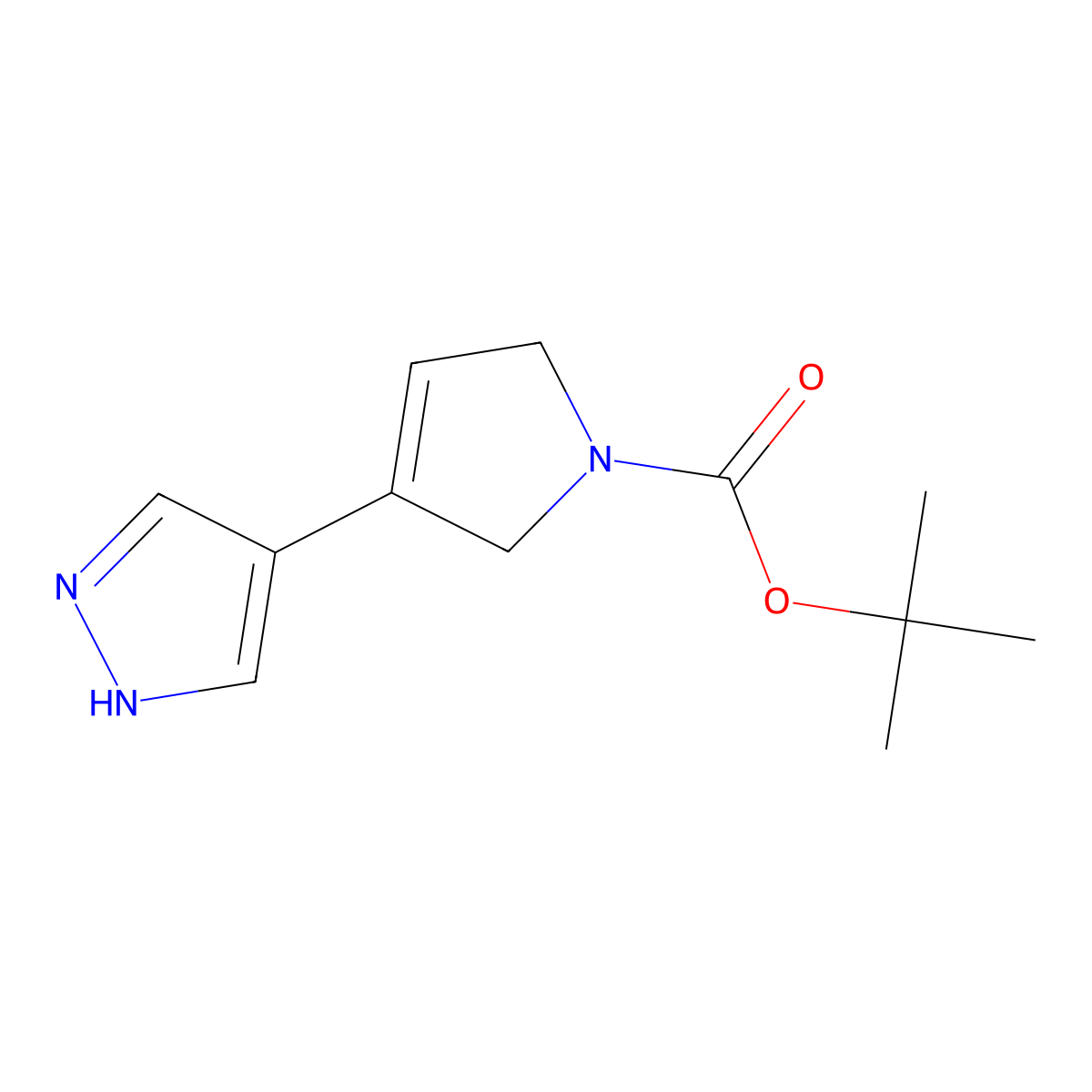 tert-Butyl 3-(1H-pyrazol-4-yl)-2,5-dihydro-1H-pyrrole-1-carboxylate molecular structure, CAS 1304598-04-6