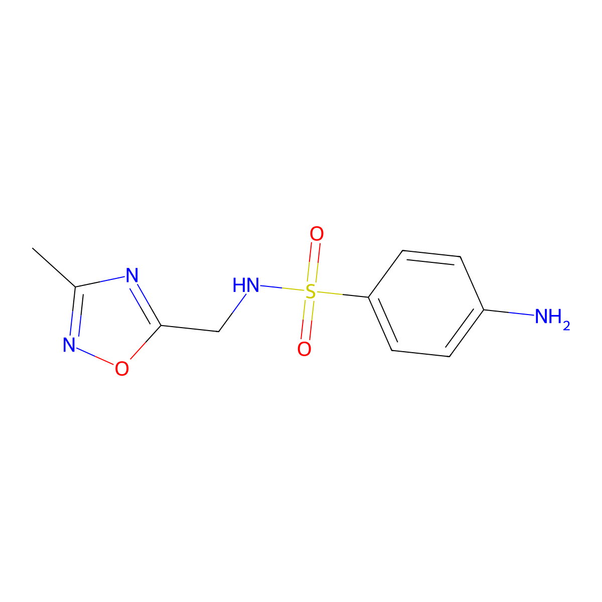 4-Amino-N-((3-methyl-1,2,4-oxadiazol-5-yl)methyl)benzenesulfonamide molecular structure, CAS 1304628-20-3