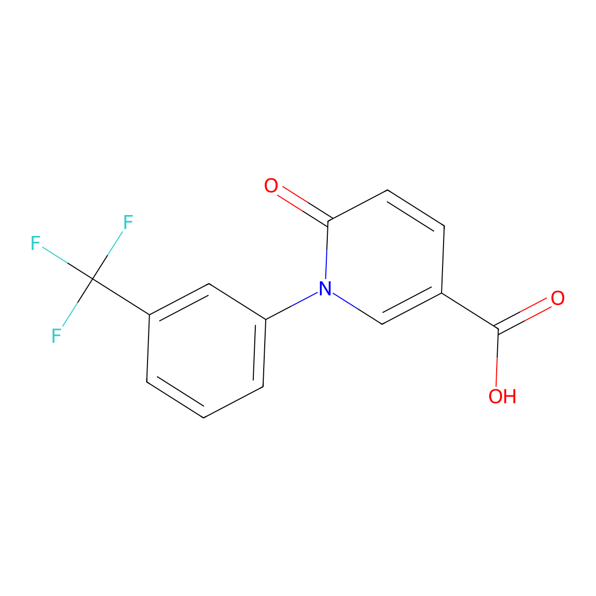 6-Oxo-1-(3-(trifluoromethyl)phenyl)-1,6-dihydropyridine-3-carboxylic acid molecular structure, CAS 1304635-79-7
