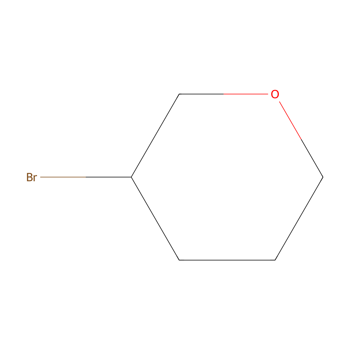 3-Bromooxane molecular structure, CAS 13047-01-3