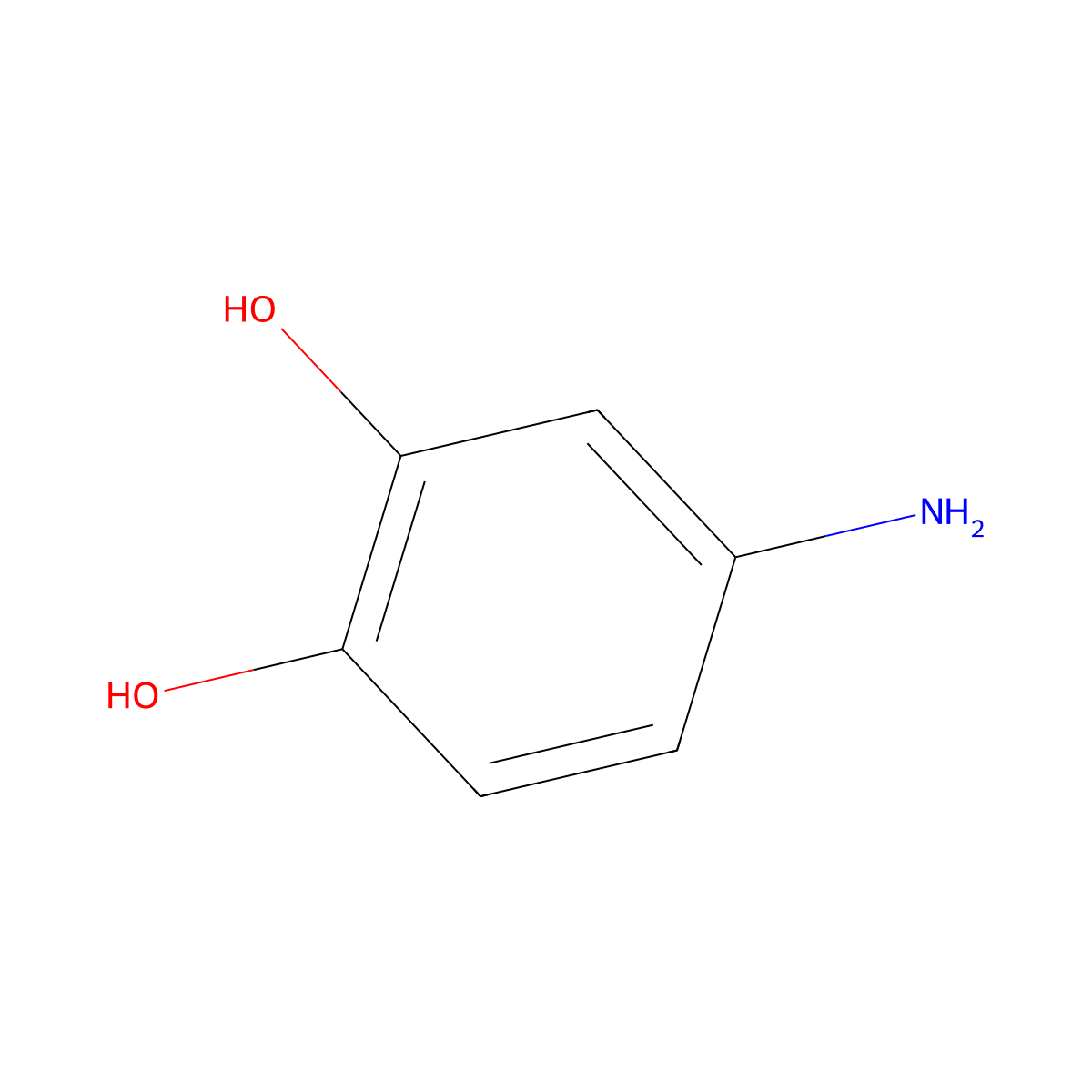 4-Aminocatechol molecular structure, CAS 13047-04-6