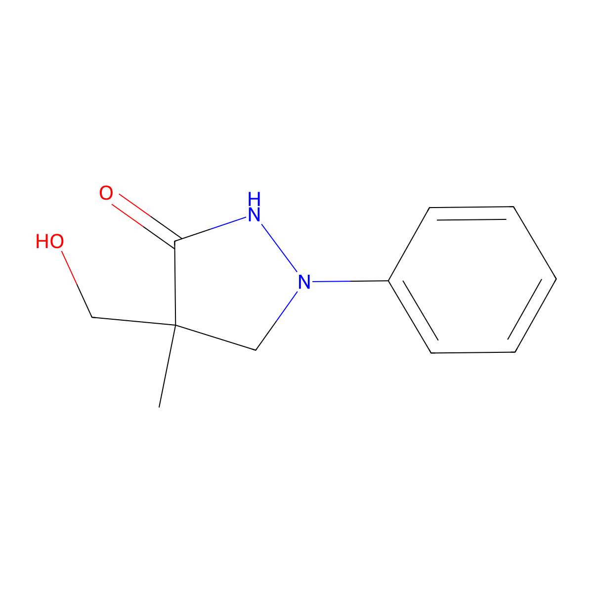 4-(Hydroxymethyl)-4-methyl-1-phenylpyrazolidin-3-one molecular structure, CAS 13047-13-7