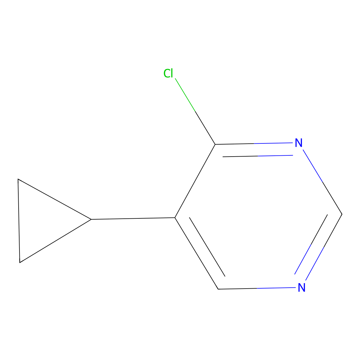 Pyrimidine, 4-chloro-5-cyclopropyl- molecular structure, CAS 1304723-68-9