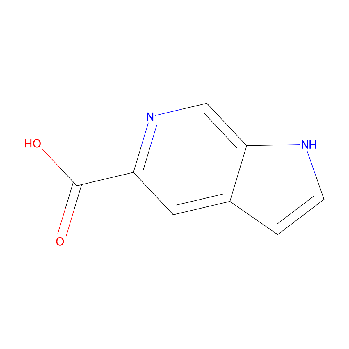 1H-Pyrrolo[2,3-c]pyridine-5-carboxylic acid molecular structure, CAS 130473-27-7