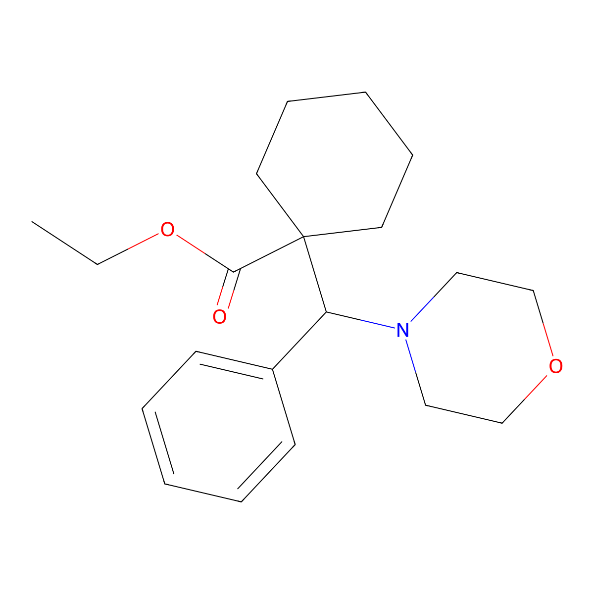 Ethyl 1-[morpholin-4-yl(phenyl)methyl]cyclohexane-1-carboxylate molecular structure, CAS 130473-99-3