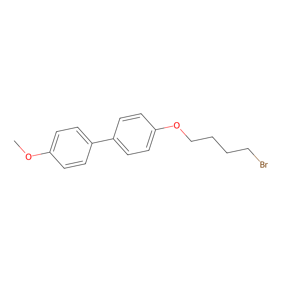 1,1'-Biphenyl, 4-(4-bromobutoxy)-4'-methoxy- molecular structure, CAS 130474-47-4