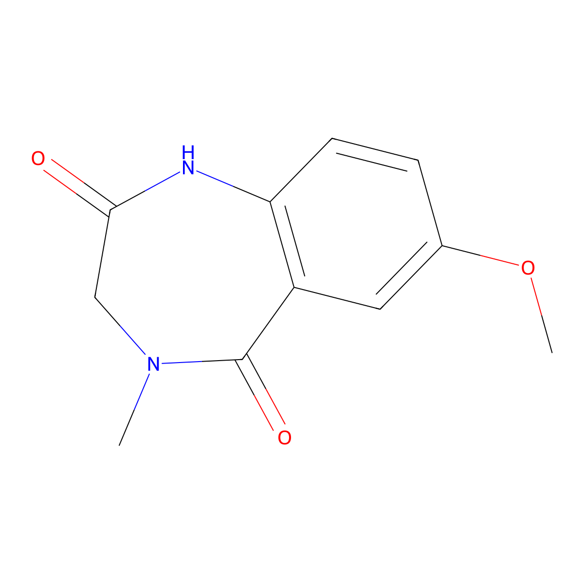 7-methoxy-4-methyl-3,4-dihydro-1H-benzo[e][1,4]diazepine-2,5-dione molecular structure, CAS 130477-45-1