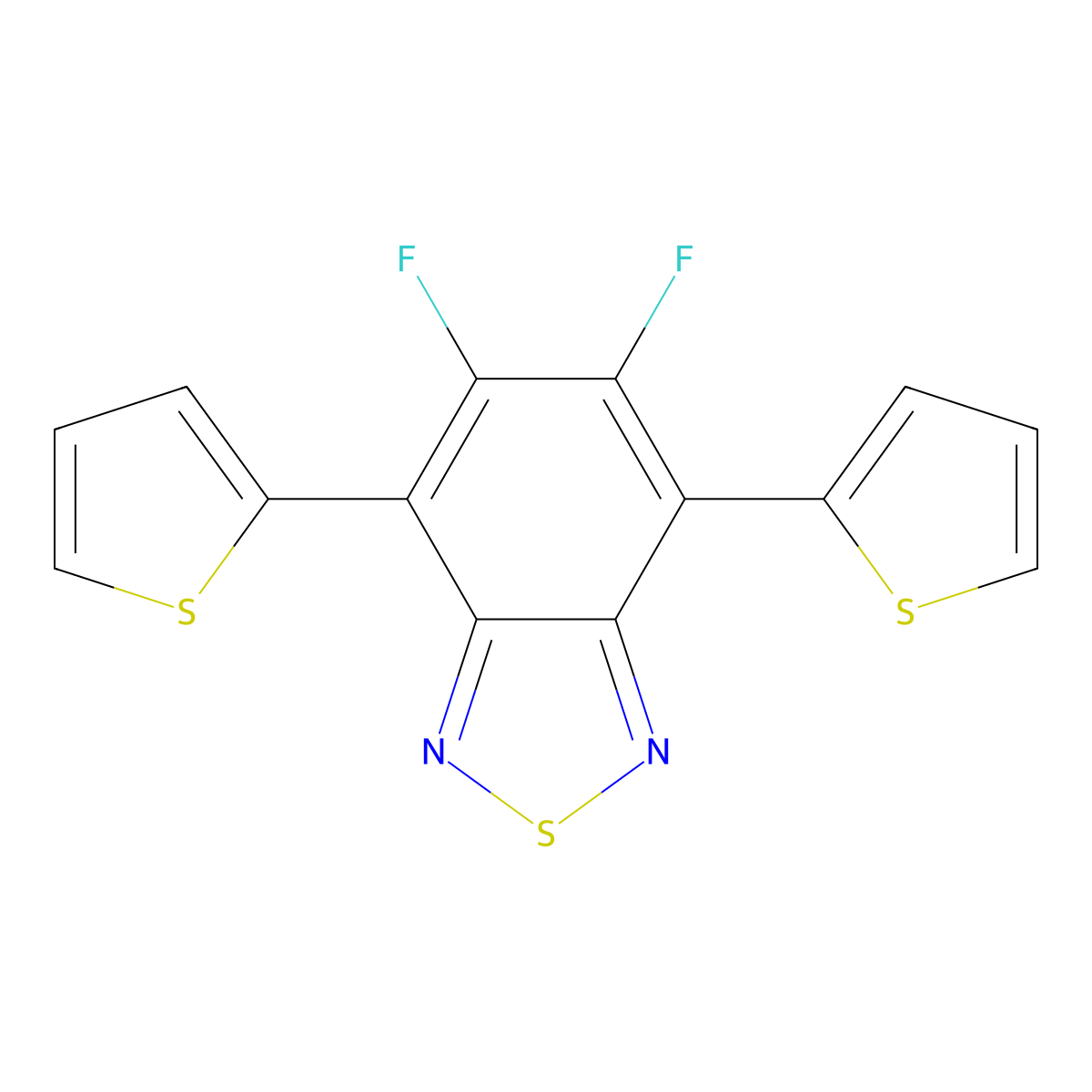 5,6-Difluoro-4,7-di(2-thienyl)-2,1,3-benzothiadiazole molecular structure, CAS 1304773-88-3