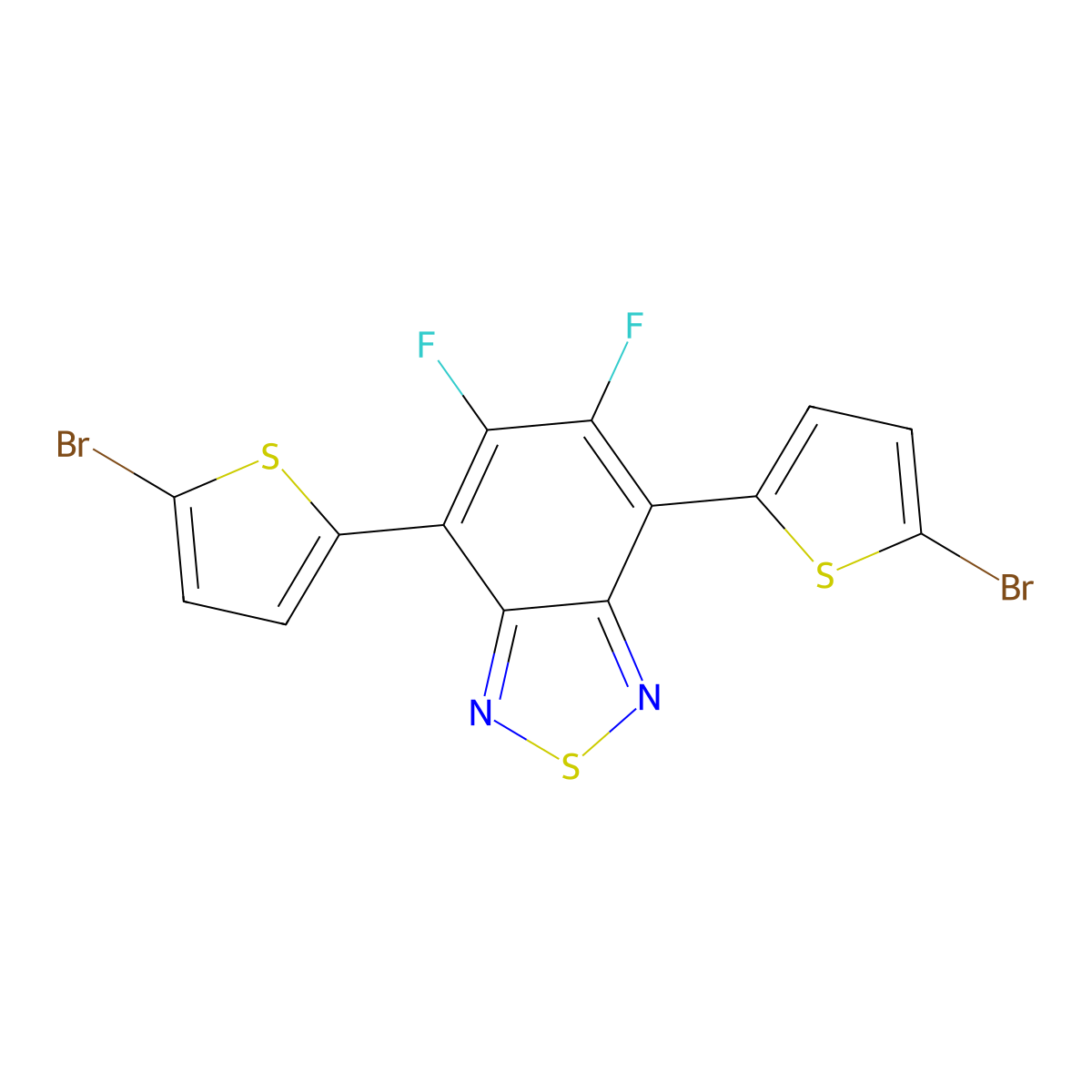 4,7-Bis(5-bromothiophen-2-yl)-5,6-difluorobenzo[c][1,2,5]thiadiazole molecular structure, CAS 1304773-89-4