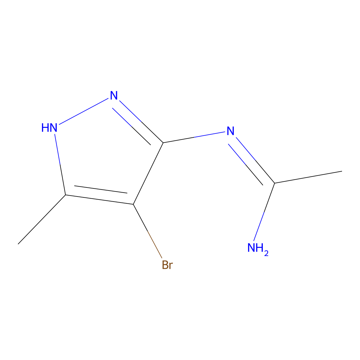 N-(4-Bromo-5-methyl-2H-pyrazol-3-yl)-acetamidine molecular structure, CAS 1304777-34-1