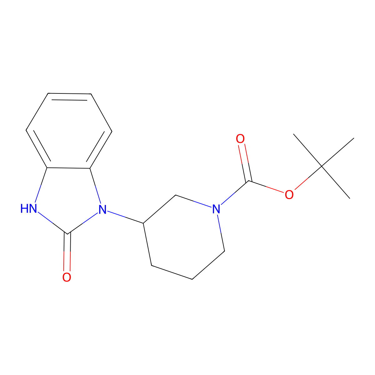1,1-Dimethylethyl (3S)-3-(2,3-dihydro-2-oxo-1H-benzimidazol-1-YL)-1-piperidinecarboxylate molecular structure, CAS 1304778-22-0