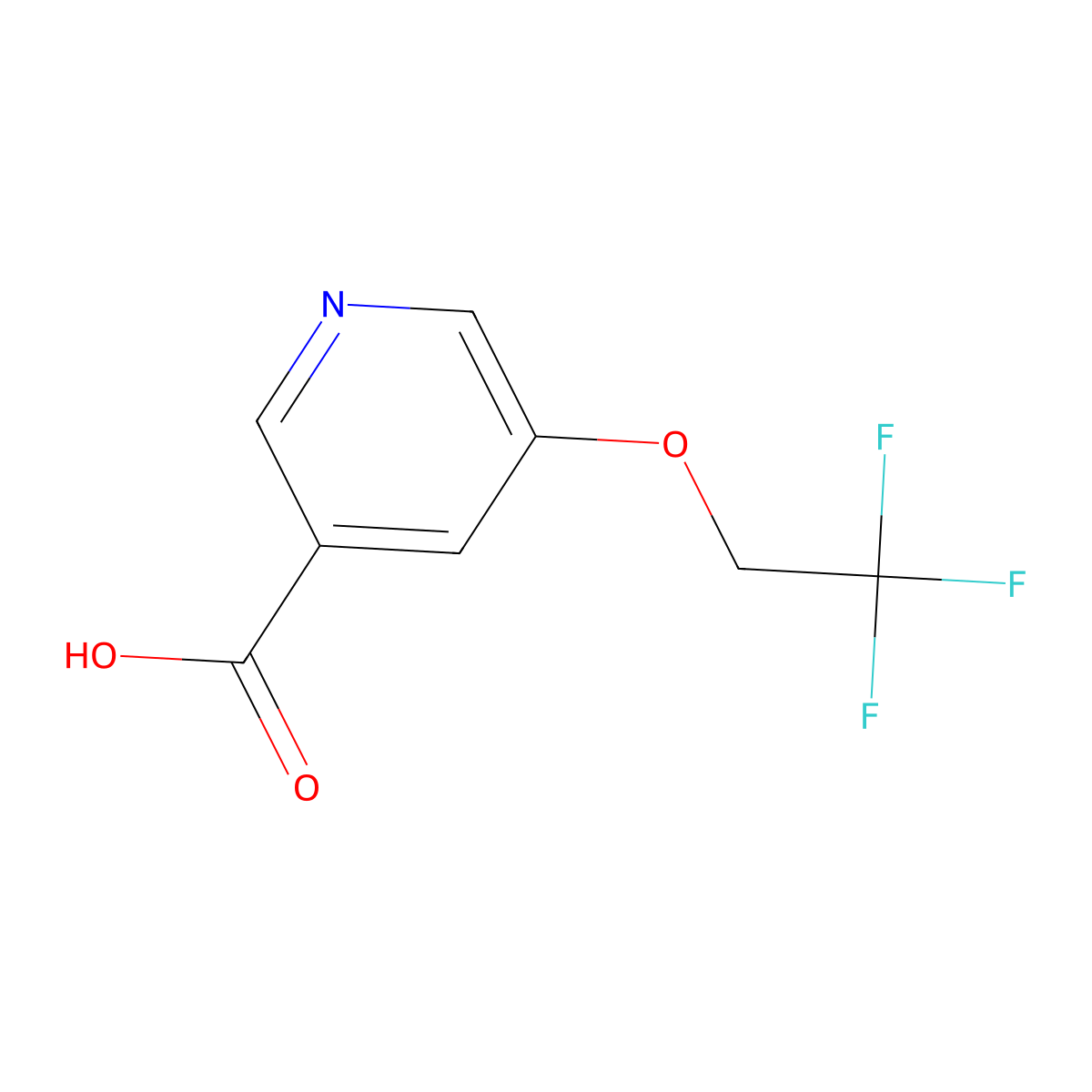 5-(2,2,2-Trifluoroethoxy)pyridine-3-carboxylic acid molecular structure, CAS 1304787-81-2