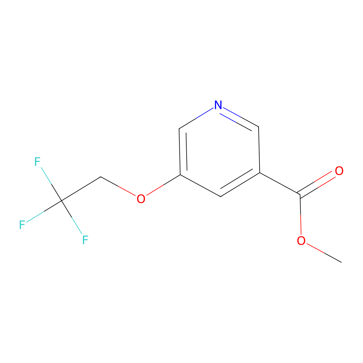 Methyl 5-(2,2,2-trifluoroethoxy)nicotinate molecular structure, CAS 1304787-82-3