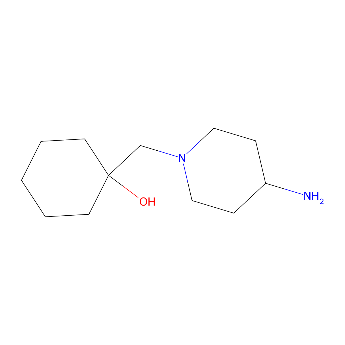 1-[(4-Aminopiperidin-1-yl)methyl]cyclohexan-1-ol molecular structure, CAS 1304787-89-0