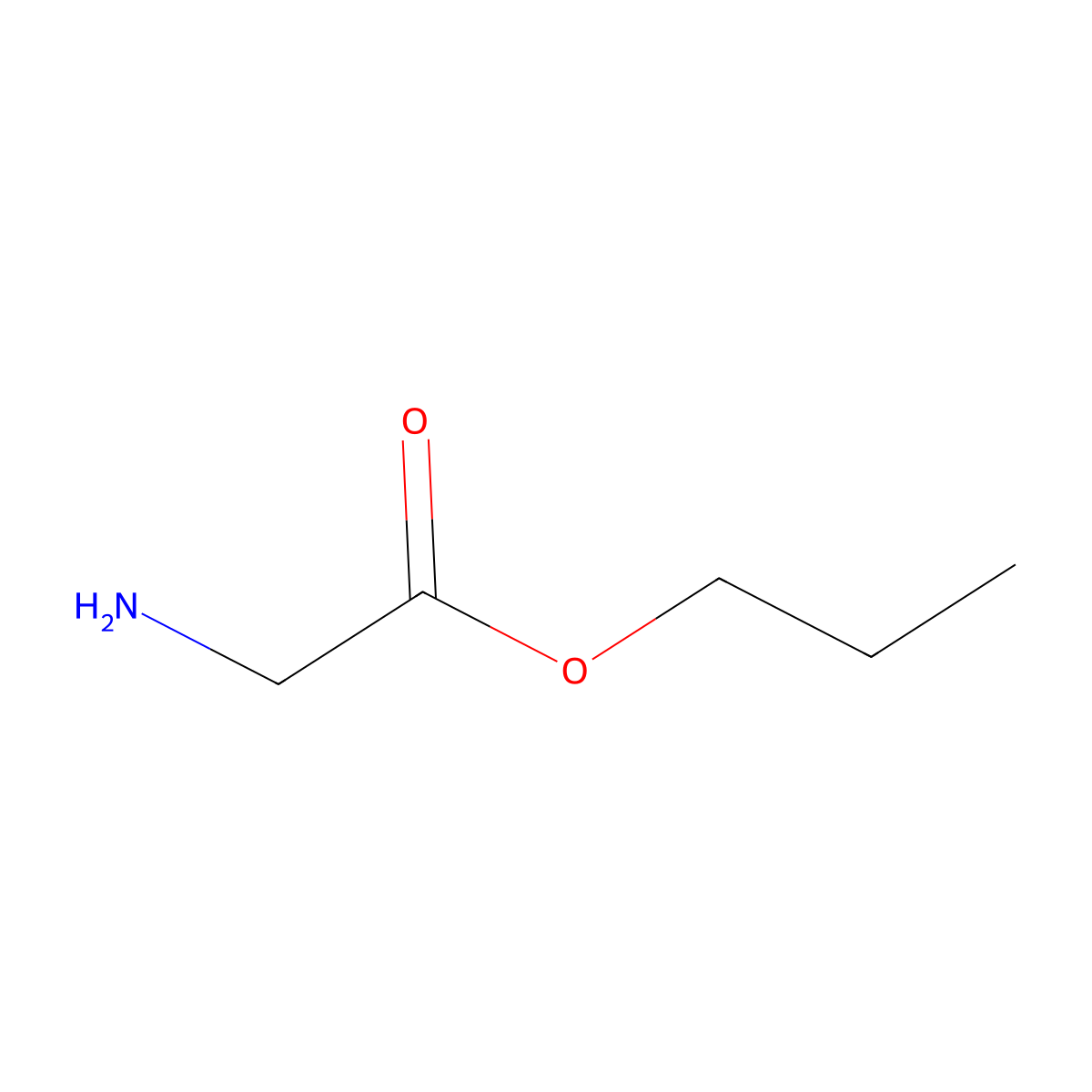Propyl glycinate molecular structure, CAS 13048-65-2
