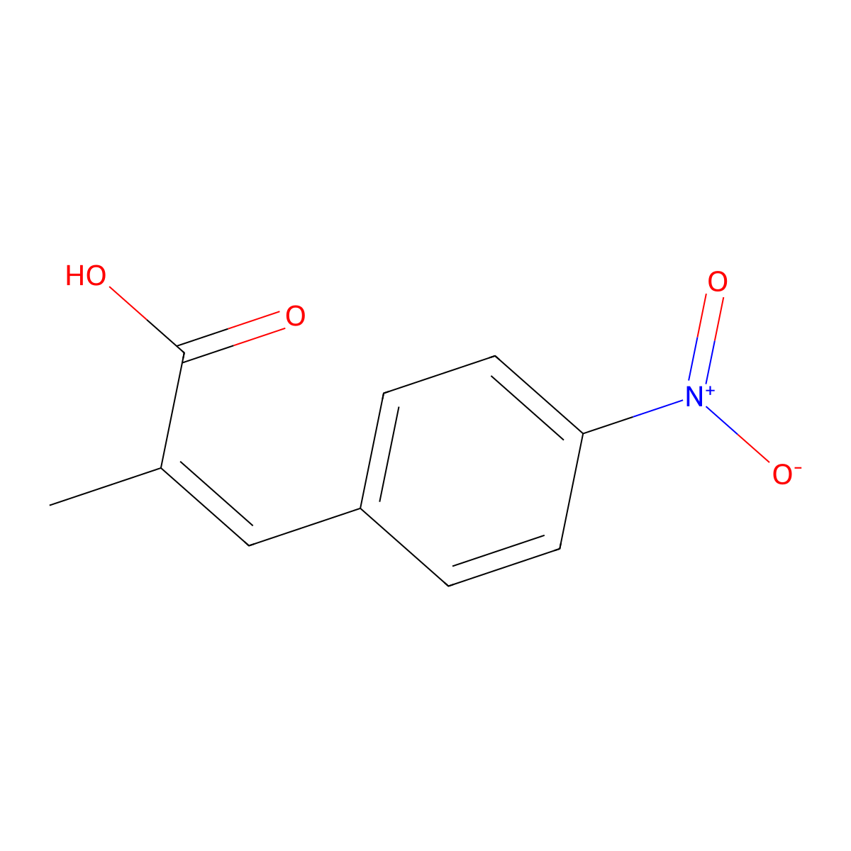 2-Methyl-3-(4-nitrophenyl)-2-propenoic acid molecular structure, CAS 13048-77-6