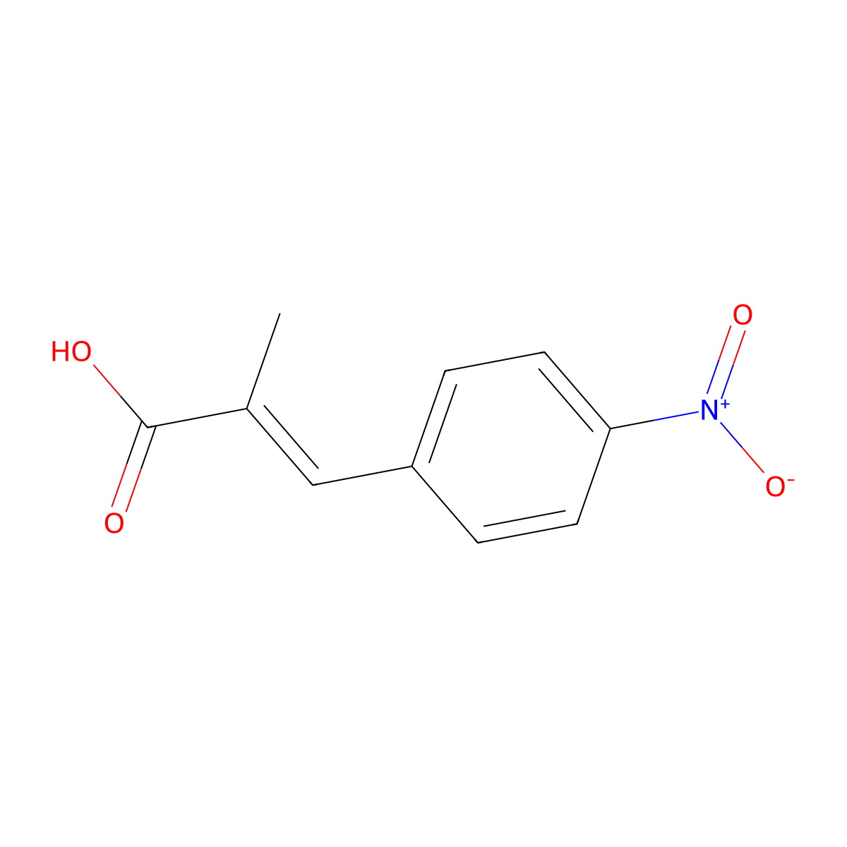 2-Methyl-3-(4-nitrophenyl)-2-propenoic acid molecular structure, CAS 13048-77-6