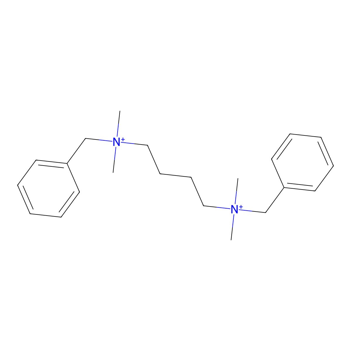 Benzyl-[4-[benzyl(dimethyl)azaniumyl]butyl]-dimethylazanium molecular structure, CAS 13048-89-0