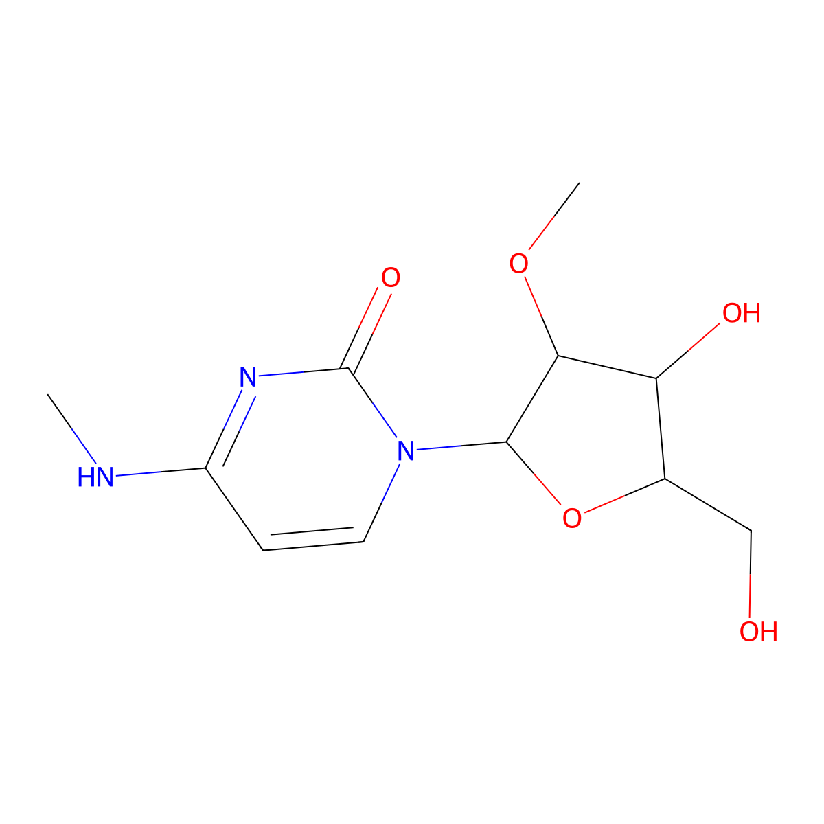N(4), O(2')-Dimethylcytidine molecular structure, CAS 13048-95-8