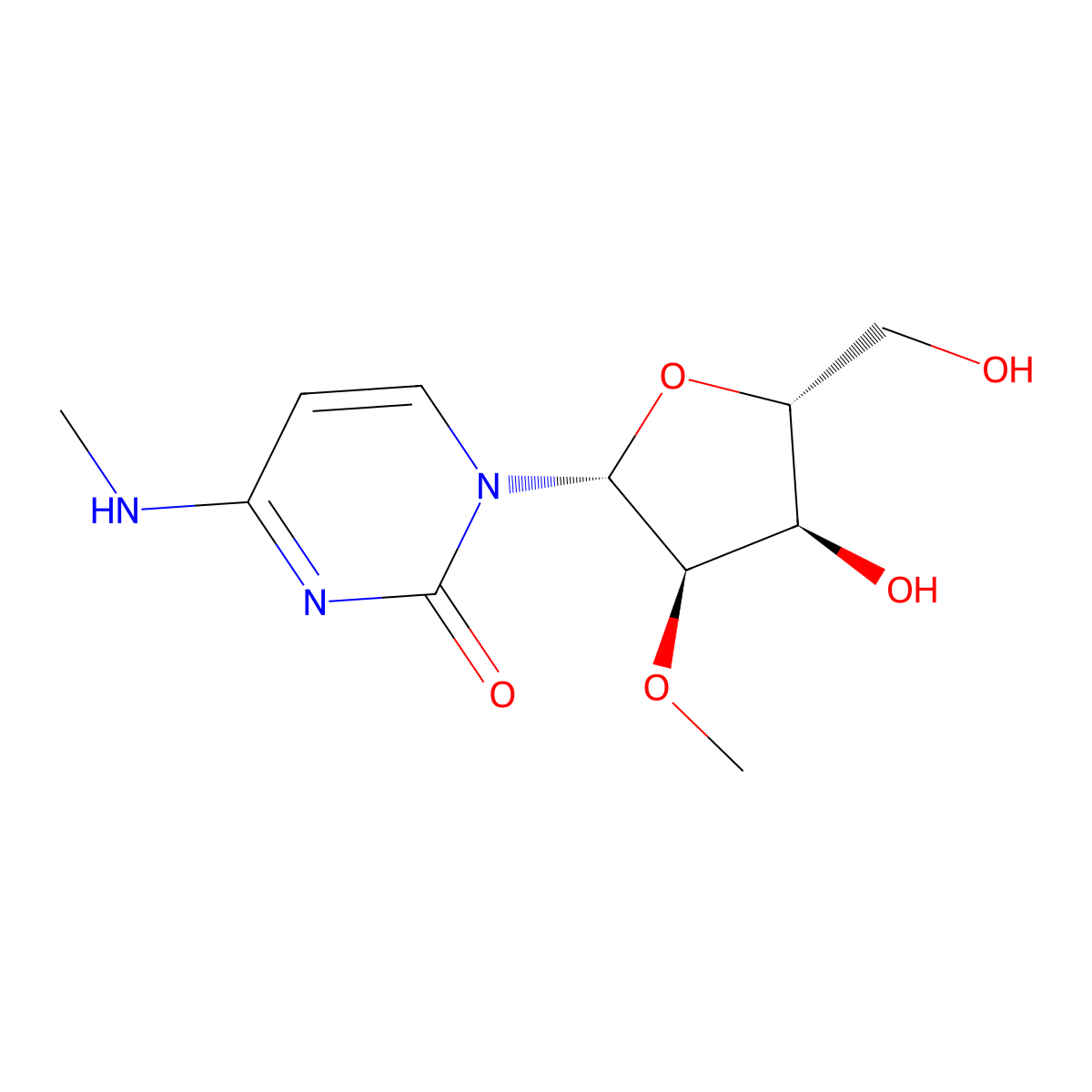 N(4), O(2')-Dimethylcytidine molecular structure, CAS 13048-95-8