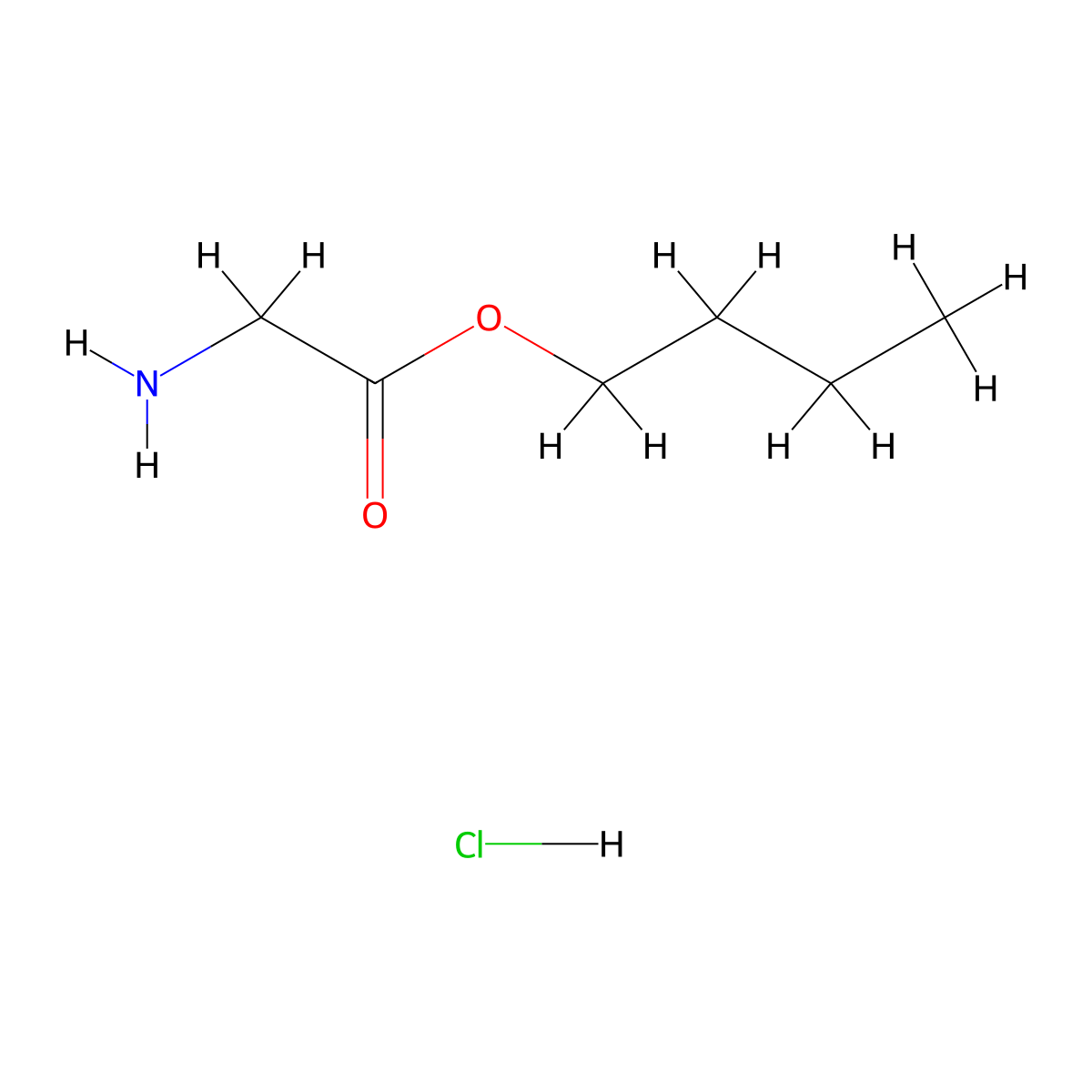 Glycine, butyl ester, hydrochloride (1:1) molecular structure, CAS 13048-99-2