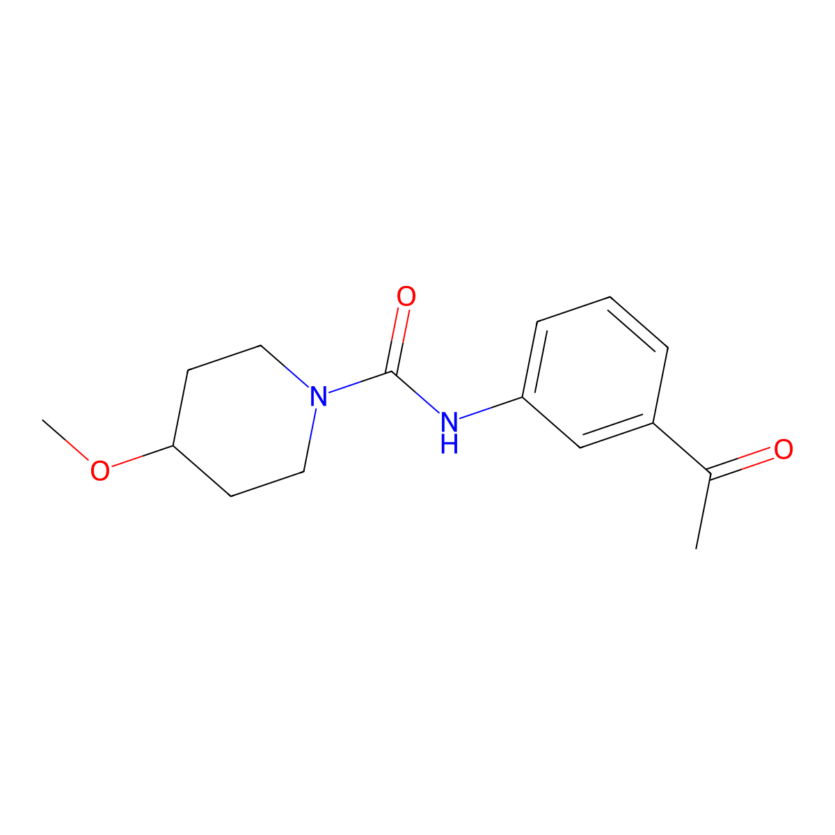 N-(3-acetylphenyl)-4-methoxypiperidine-1-carboxamide molecular structure, CAS 1304831-39-7