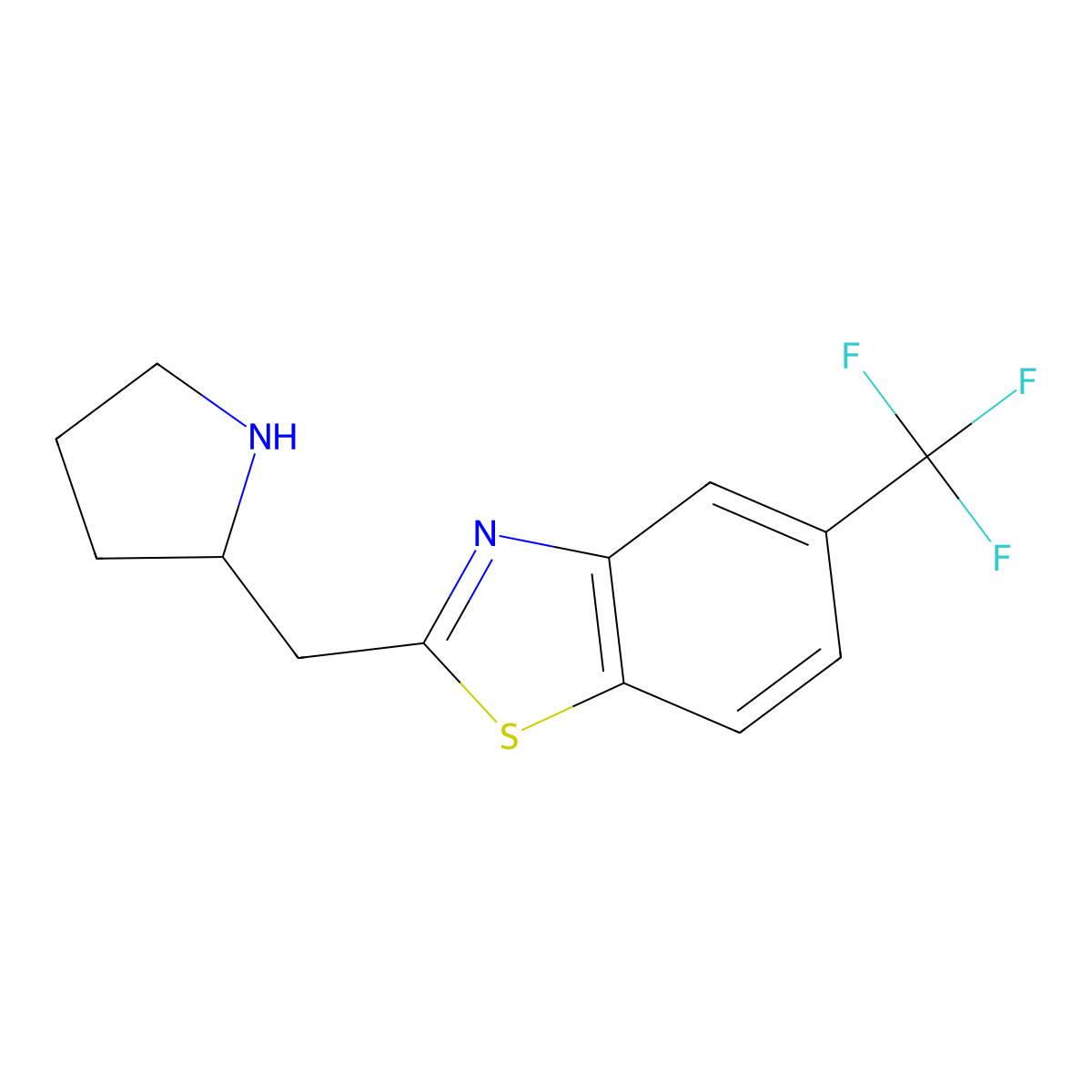 2-(Pyrrolidin-2-ylmethyl)-5-(trifluoromethyl)-1,3-benzothiazole molecular structure, CAS 1304834-86-3