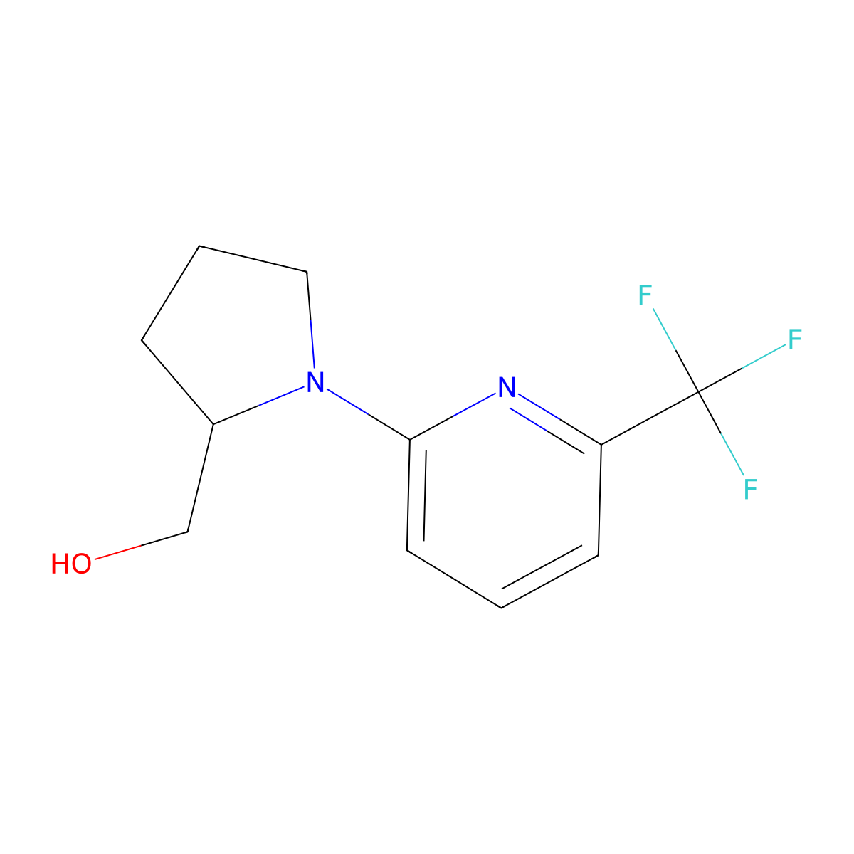 {1-[6-(Trifluoromethyl)pyridin-2-yl]pyrrolidin-2-yl}methanol molecular structure, CAS 1304866-49-6