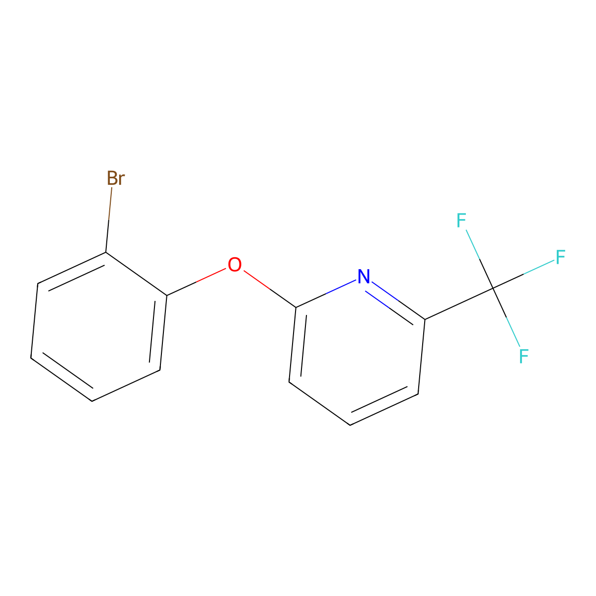Pyridine, 2-(2-bromophenoxy)-6-(trifluoromethyl)- molecular structure, CAS 1304866-66-7