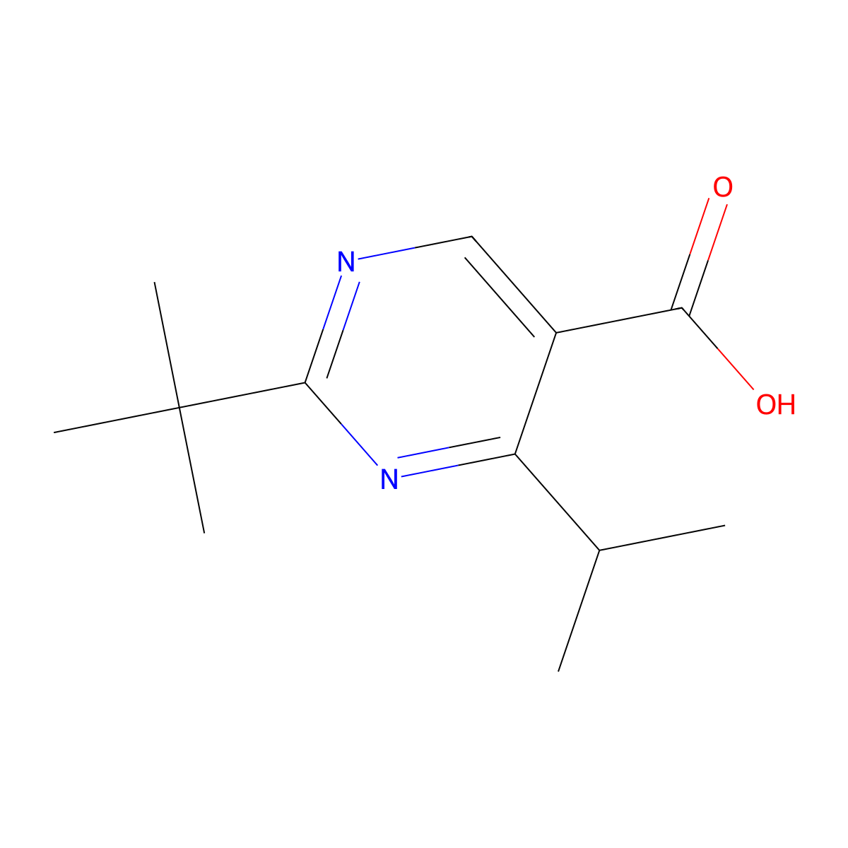 2-(Tert-butyl)-4-isopropylpyrimidine-5-carboxylic acid molecular structure, CAS 1304867-06-8