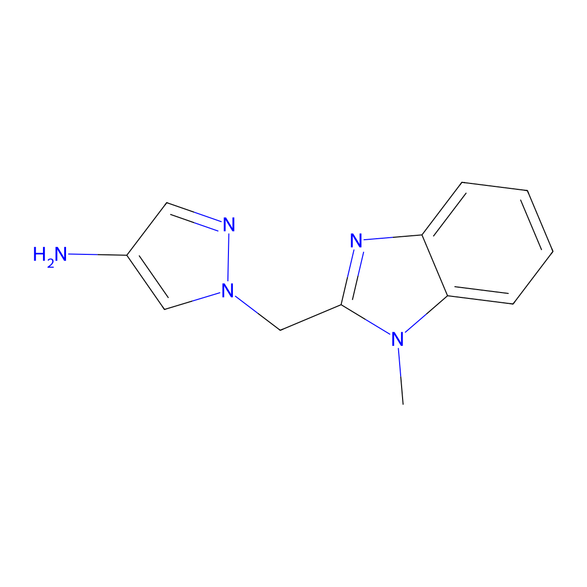 1-[(1-methyl-1H-1,3-benzodiazol-2-yl)methyl]-1H-pyrazol-4-amine molecular structure, CAS 1304872-08-9
