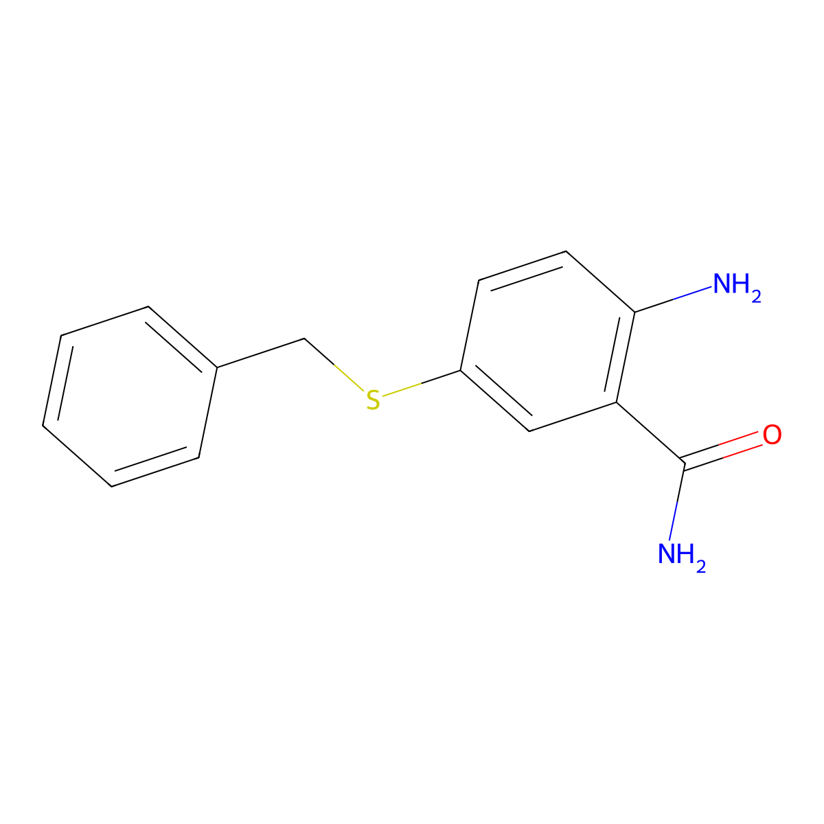2-Amino-5-(benzylsulfanyl)benzamide molecular structure, CAS 1304873-04-8