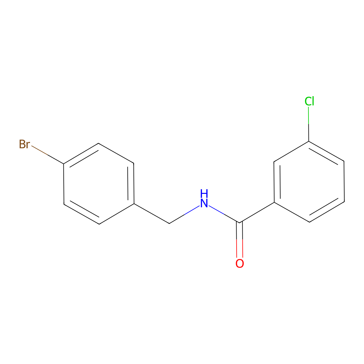 N-(4-Bromobenzyl)-3-chlorobenzamide molecular structure, CAS 1304876-58-1