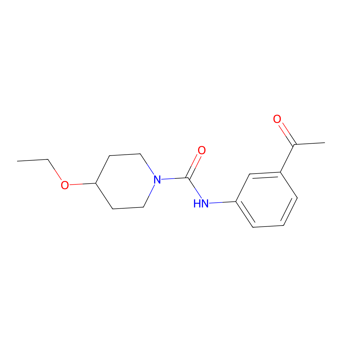 N-(3-acetylphenyl)-4-ethoxypiperidine-1-carboxamide molecular structure, CAS 1304896-88-5