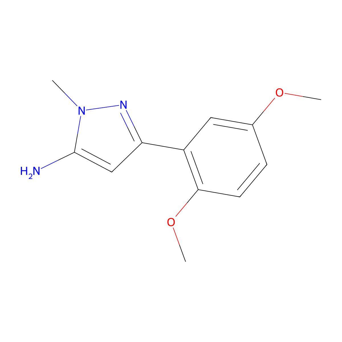 3-(2,5-Dimethoxyphenyl)-1-methyl-1h-pyrazol-5-amine molecular structure, CAS 1304910-93-7