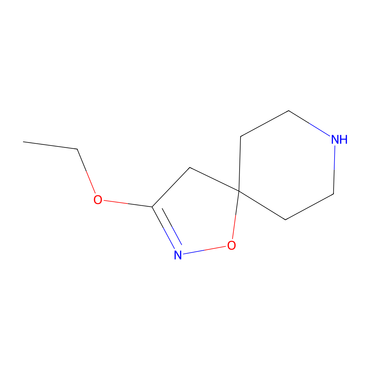3-Ethoxy-1-oxa-2,8-diazaspiro[4.5]dec-2-ene molecular structure, CAS 130492-78-3