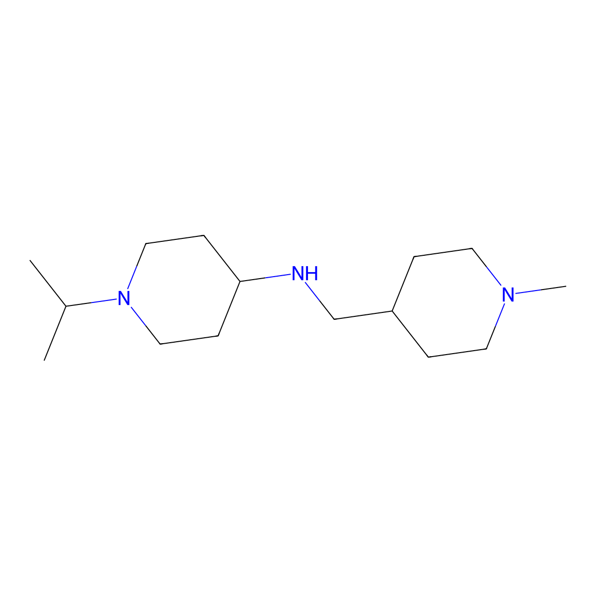 N-[(1-methylpiperidin-4-yl)methyl]-1-(propan-2-yl)piperidin-4-amine molecular structure, CAS 1304927-76-1