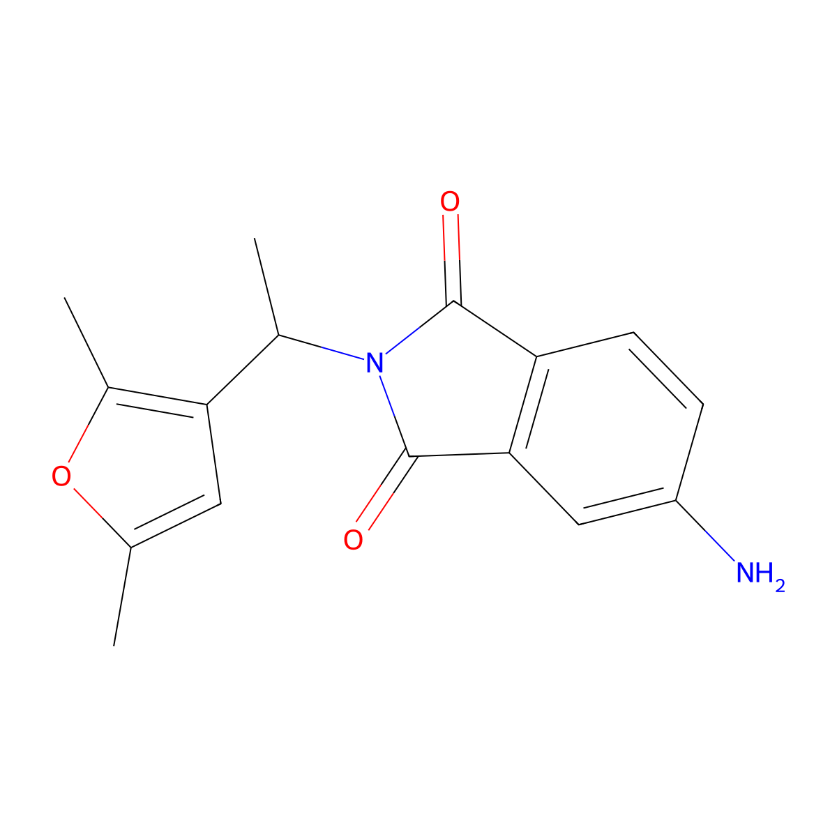 5-amino-2-[1-(2,5-dimethylfuran-3-yl)ethyl]-2,3-dihydro-1H-isoindole-1,3-dione molecular structure, CAS 1304928-49-1